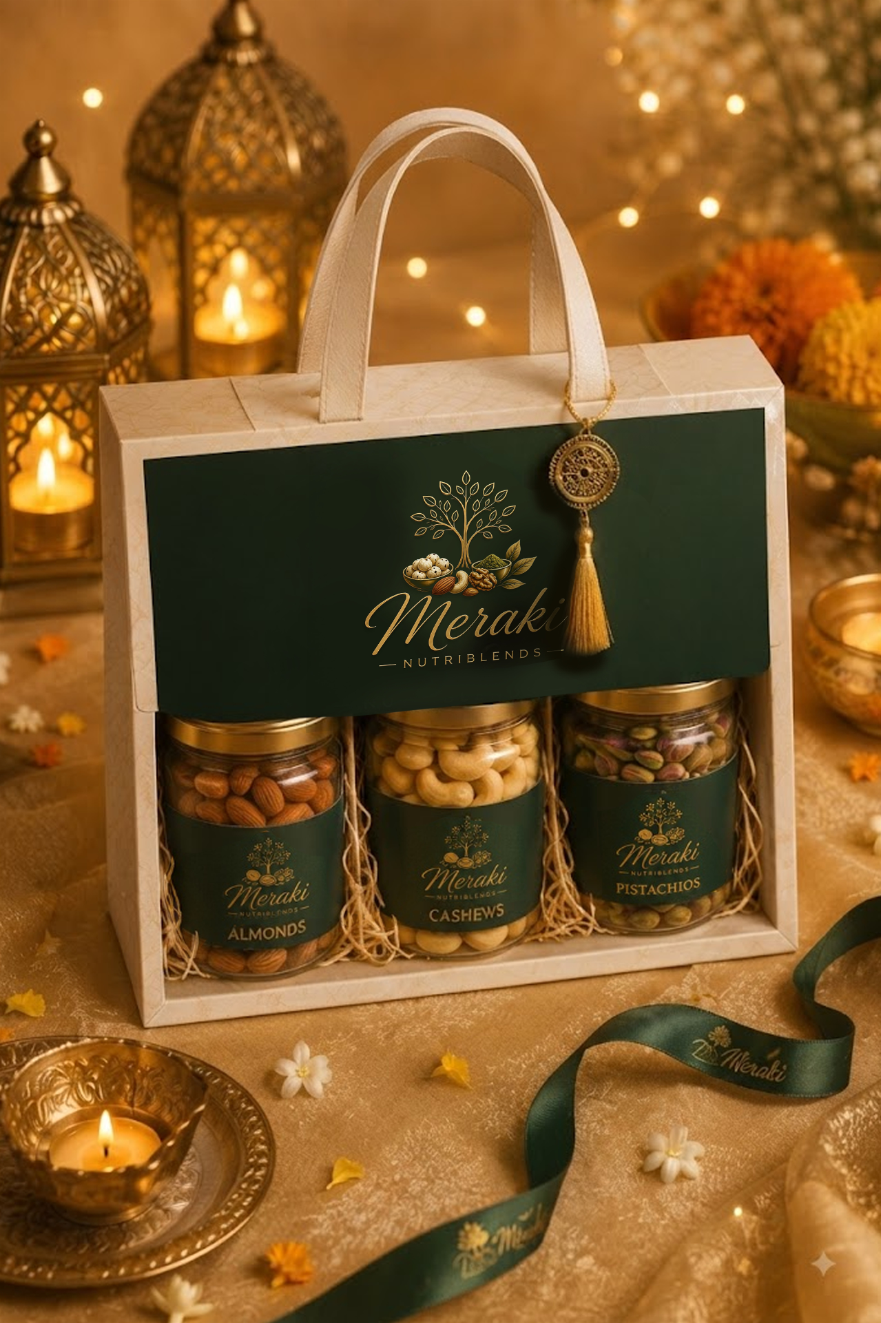 Diwali Luxe Trio – Almonds, Cashews & Pistachios